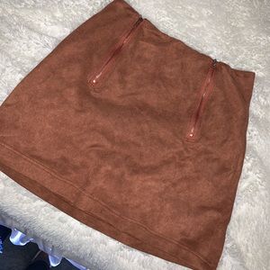 Tan suede skirt